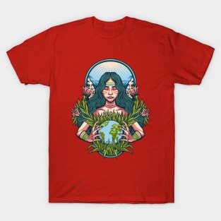 Mother earth illustration T-Shirt